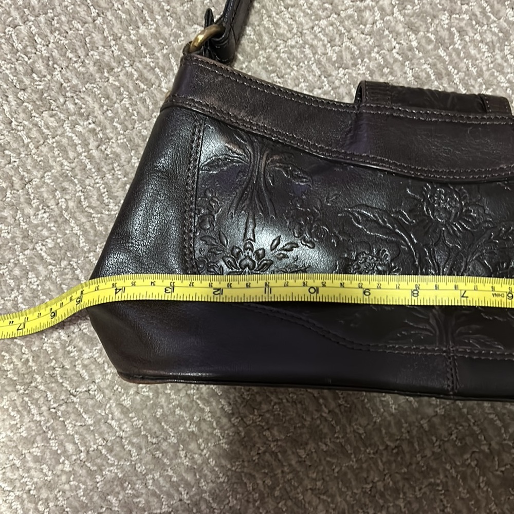 Leather Laura Ashley handbag-dk. Brown - Picture 6 of 13